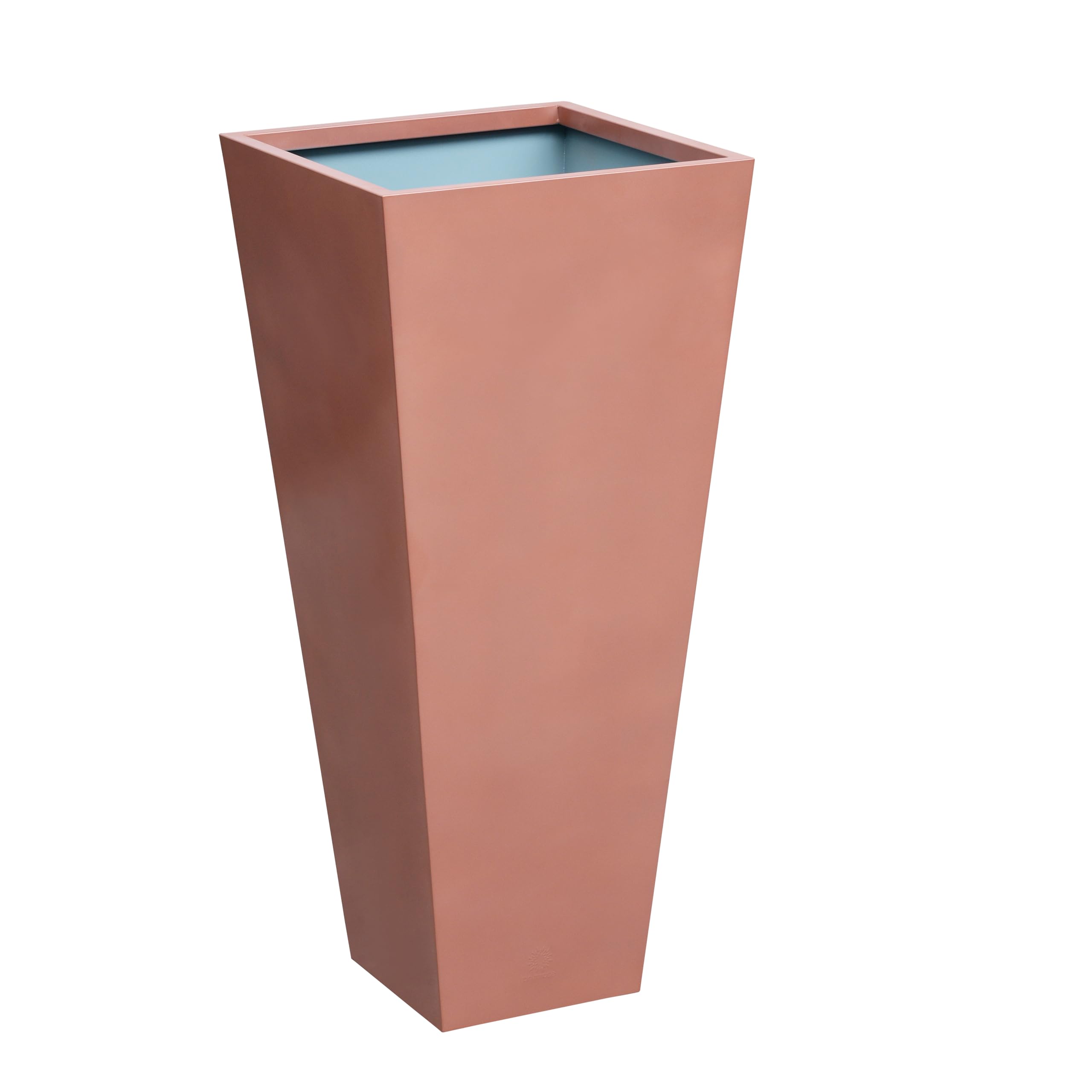 Primrose Frost and Rust-Resistant Outdoor Zinc Flared Square Planter in a Copper Finish XL 116cm (45.6in)