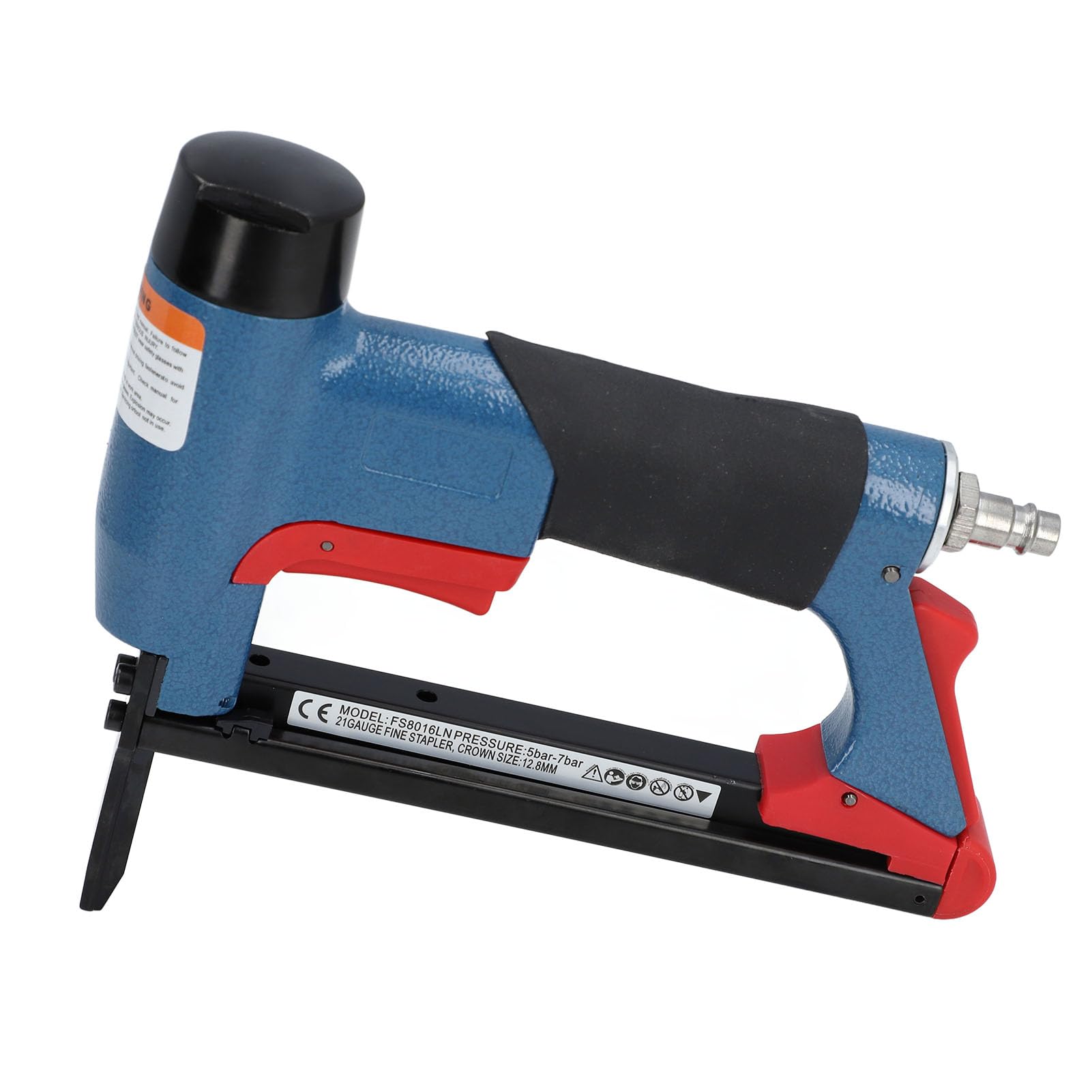 Pneumatischer Hefter, 21, 1/4 bis 5/8 Zoll, PVC und Stahl, Mit Rutschfestem Griff, Sicherheitsauslöser und 2 Zoll Verlängerter Düse, mit Inbusschlüssel, Drucklufttacker für Holz, Möbel und Polsterung