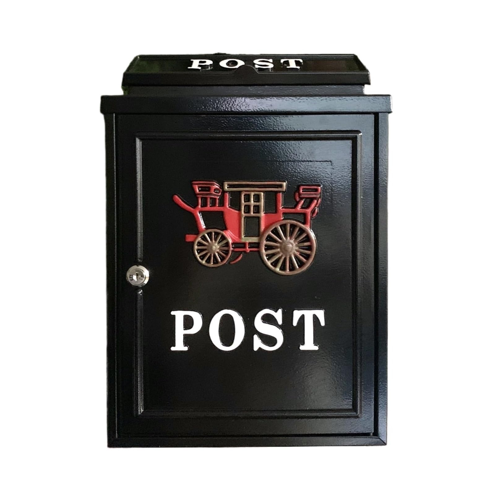 Post Box Villa Letter Box Rain-Proof Old-Fashioned Mailbox Outdoor Creative(Red carriage stock)