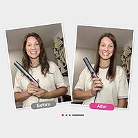 Vista 7 de Hair Straightener Brush, 9 Temp Settings with LED Display, 30s Fast Heating for Sleek & Smooth Hair, Dual Voltage Travel Hot Comb with 3D Brush