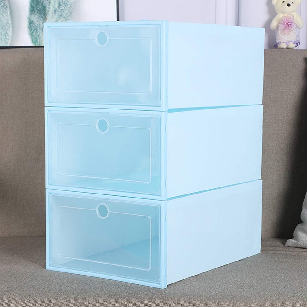Hemoton 6pcs Shoes Organizer Stackable Shoe Storage Boxes for Closet for Sneakers and Accessories