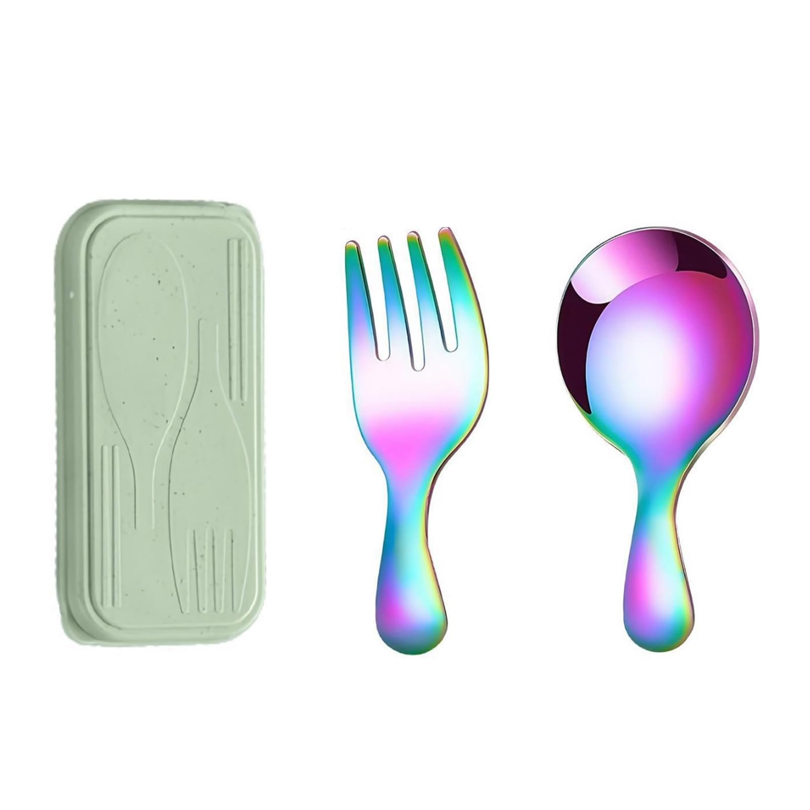 Xinsheinelry Spoon and Fork Set with Case, Stainless Steel Portable Utensils for Lunch Boxes, Picnic, Travel and Daily Meals Spoon Fork