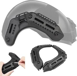 Rieles Laterales Tácticos de Nailon, Juego de Guías Laterales de Repuesto para Casco Airsoft, Rieles Adicionales para Casco Fast MK