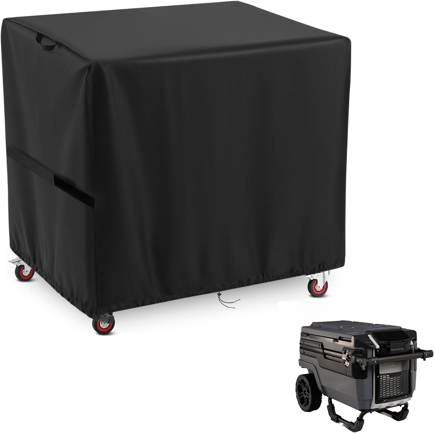 Outdoor Cooler Cover for Igloo Trailmate Journey 70Qt Wheeled Cooler, Waterproof Patio Cart Covers for Outdoor Bar Cart - 35"W x 20"D x 21"H