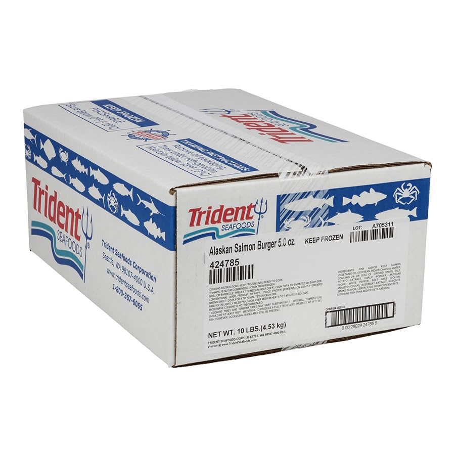 Trident Seafoods Alaska Salmon Burger - 32 of 5 Ounce Pieces, 10 Pound -- 1 each.