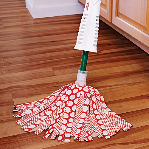 Libman Wonder Mop & Refills Kit – for Tough Messes and Powerful Cleanup – Easy to Wring, Long Handled Wet Mop for Hardwood, Tile, Laminate. Includes Three Replacement Heads, Machine Washable, 62 Inch #5