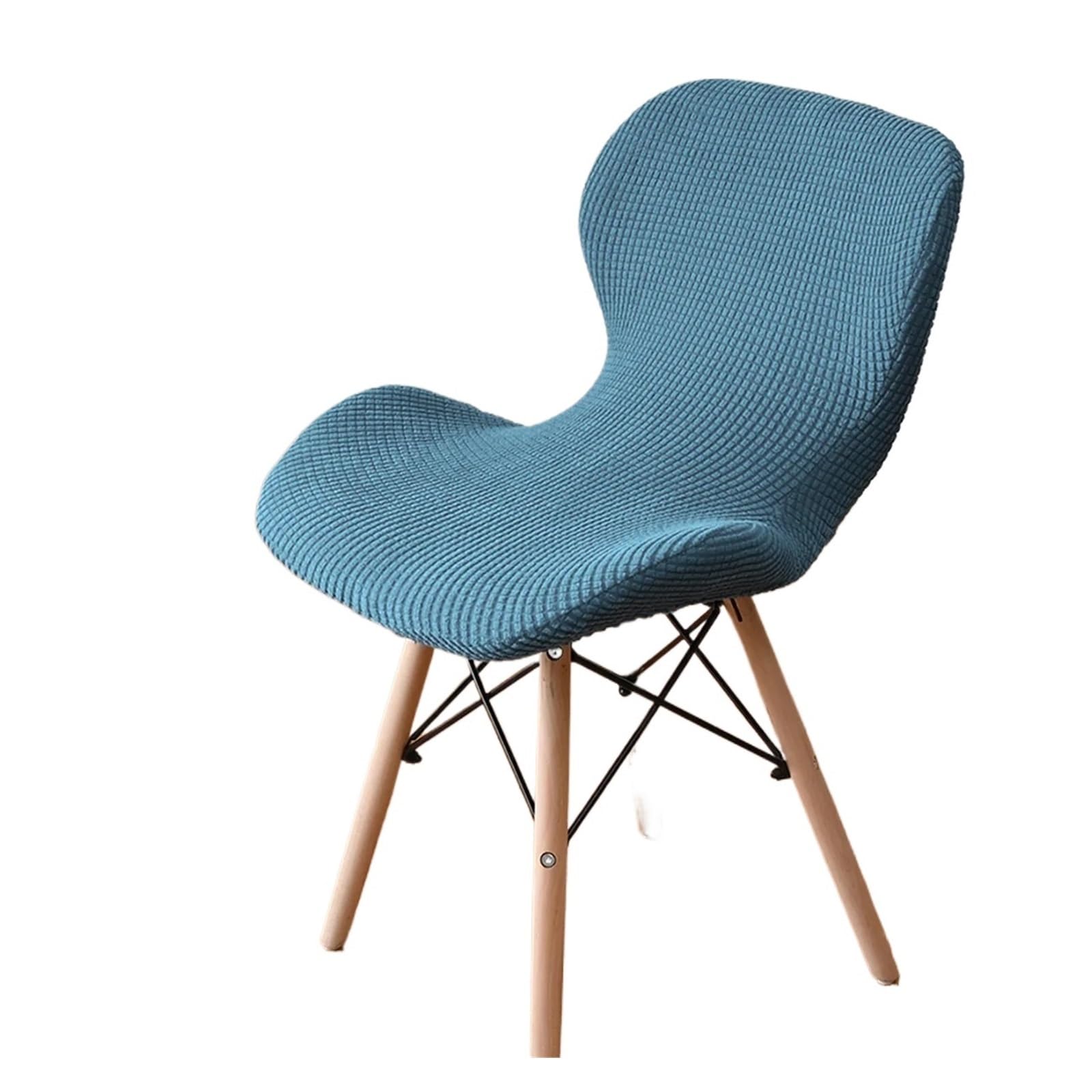 CIOPLJHKL Jacquard Adjustable Shell Chair Cover Dining Room Round Back Streach Home Elastic Luxury Hotel Banquet Stool for Hotel, Banquet(Blue)