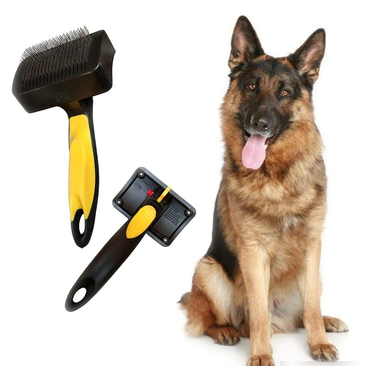 RvPaws Dog Grooming Plastic Auto Slicker Self Cleaning Hair Brush for Dogs & Puppies - Pack Of 1 Pcs (Large) (B0BT9SVQ2Y) Amazon Price History, Amazon Price Tracker