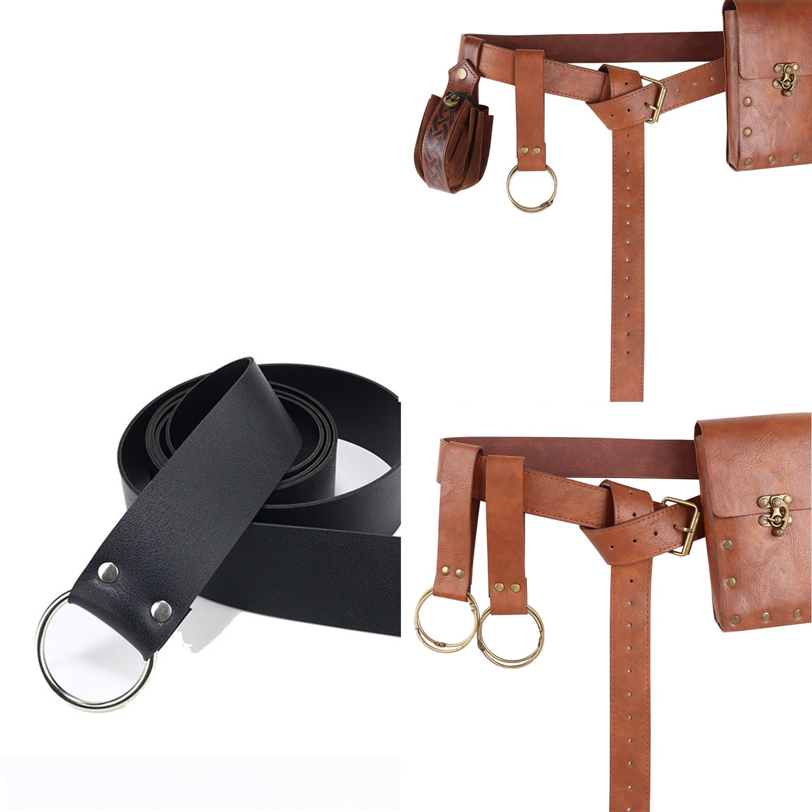 Amazon.co.jp: 中世のレザーウエストバッグレザーベルトウィザード