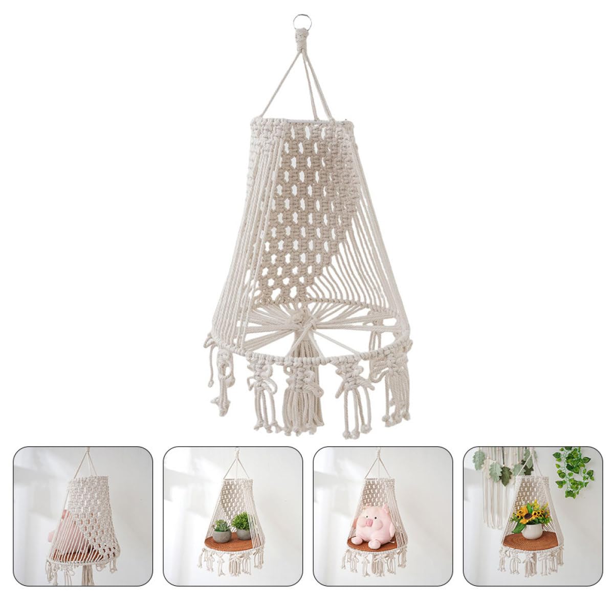 BESTonZON Suspension pour Plantes Macramé Panier Suspendu Intérieur Décoratif pour Entrées Salons Chambres Et Balcons