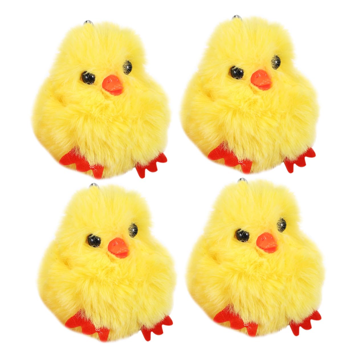 GALPADA Cute Stuffed Animal Keychain 4pcs Plush Chick Keychain Set Keychain Ornament for Decorative Hanging