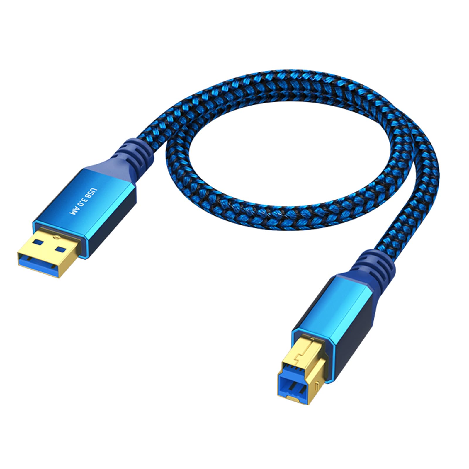 Câble de charge USB 3.0 vers USB Type B 5 Gbit/s pour imprimante, scanner, appareils musicaux, connecteurs en aluminium tressé