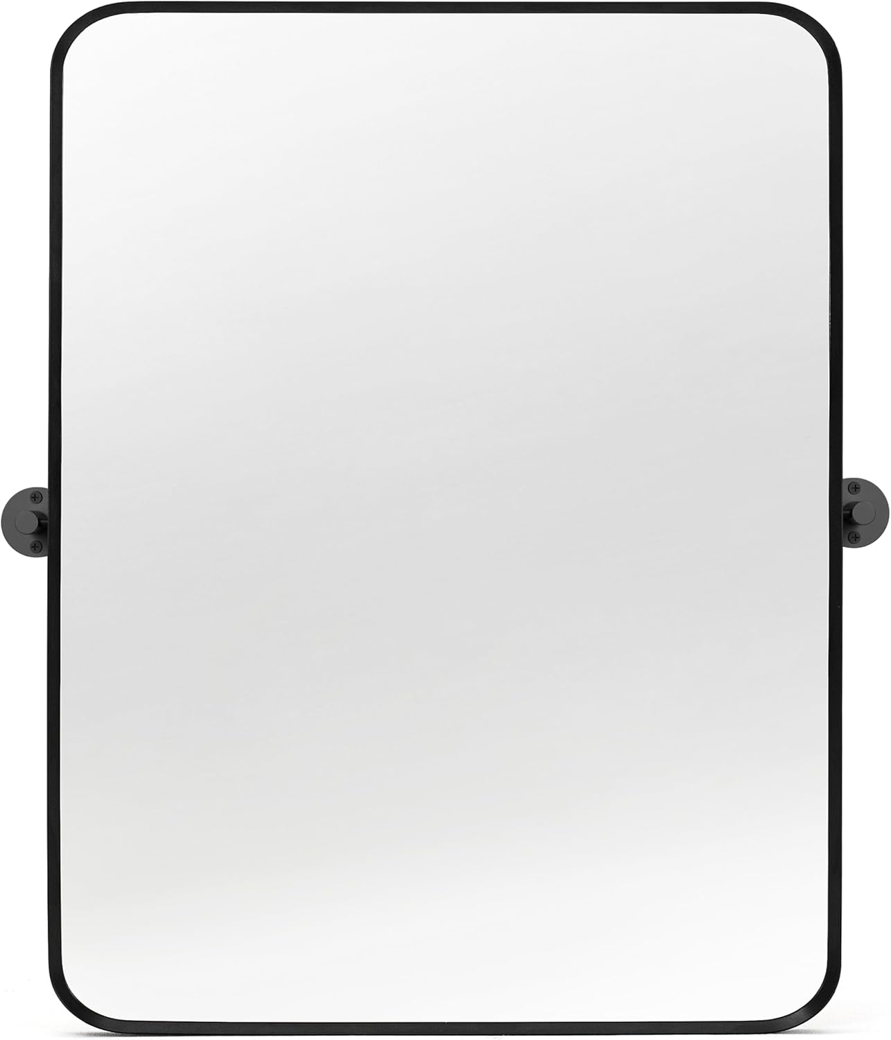 28" x 36" Pivot Rectangle Bathroom Mirror Tilting Beveled Black Metal Framed Vanity Mirrors for Wall, Tempered Glass 36"L x 28"W Black