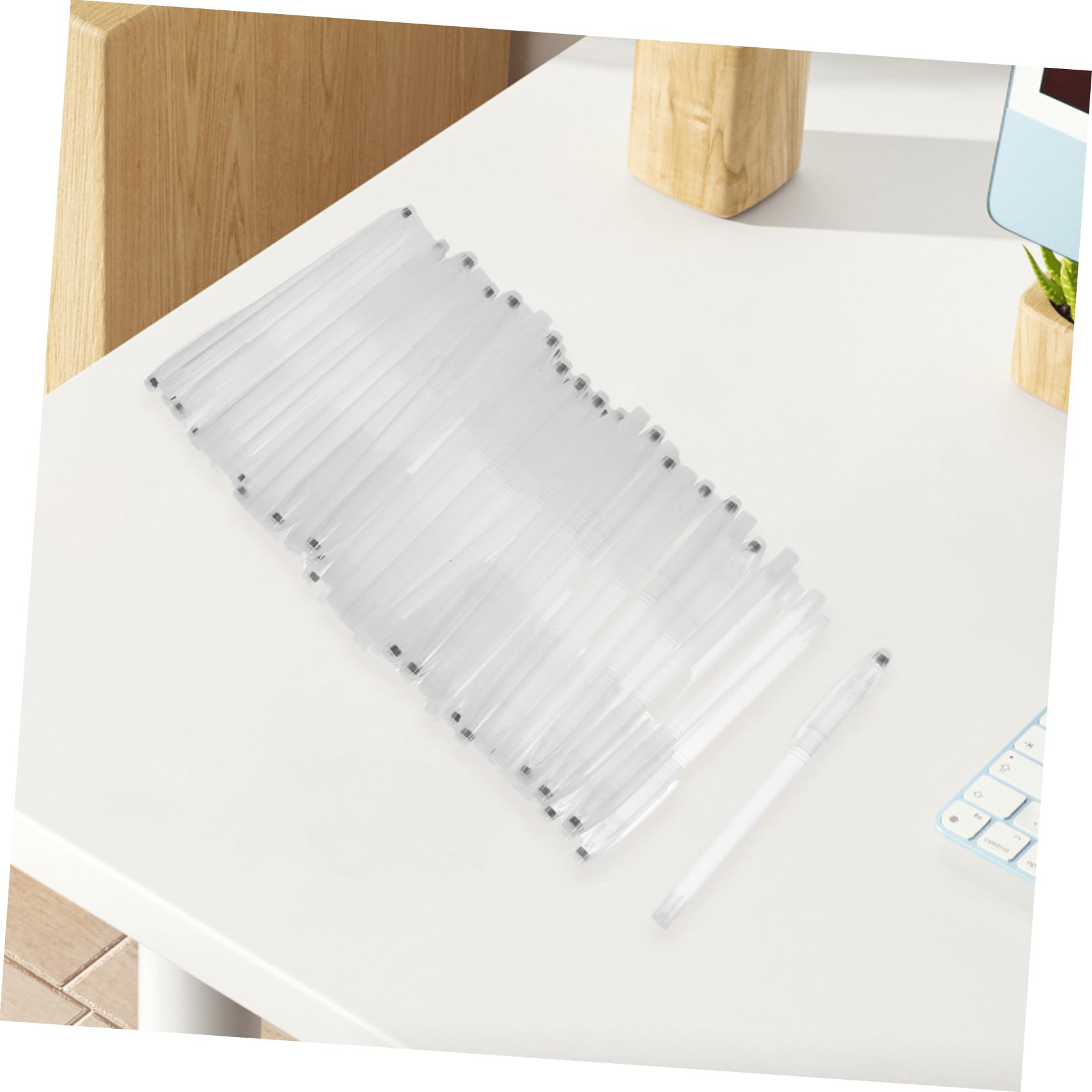Gadpiparty 200 Piezas Estuche Transparente para Bolígrafos Unidades Porta Bolígrafos Vacíos Simples y para Material Escolar y Papelería de Oficina