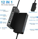 New Microsoft Surface Dock Triple Displays Dual HDMI+VGA with Power Adapter,12 in 1 Surface Docking Station for Microsoft Surface Pro 12/11/10/9/8/X/7/6/5/4/3,Surface Laptop 7/6/5/4/3/2/1, Book Go