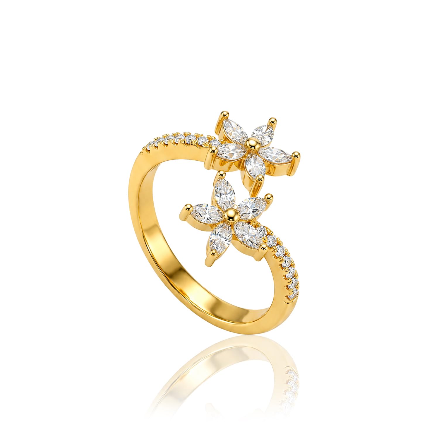 artklim Gold Plated Adjustable Ring for Women & Girls-picture-10