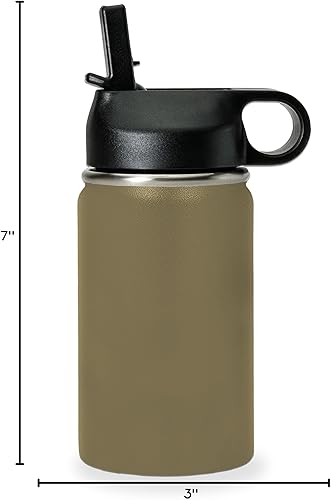 Vista 98 de LaserGram Botella de agua personalizada, palitos de lacrosse, acero inoxidable de doble pared aislada al vacío con popote superior, regalo grabado