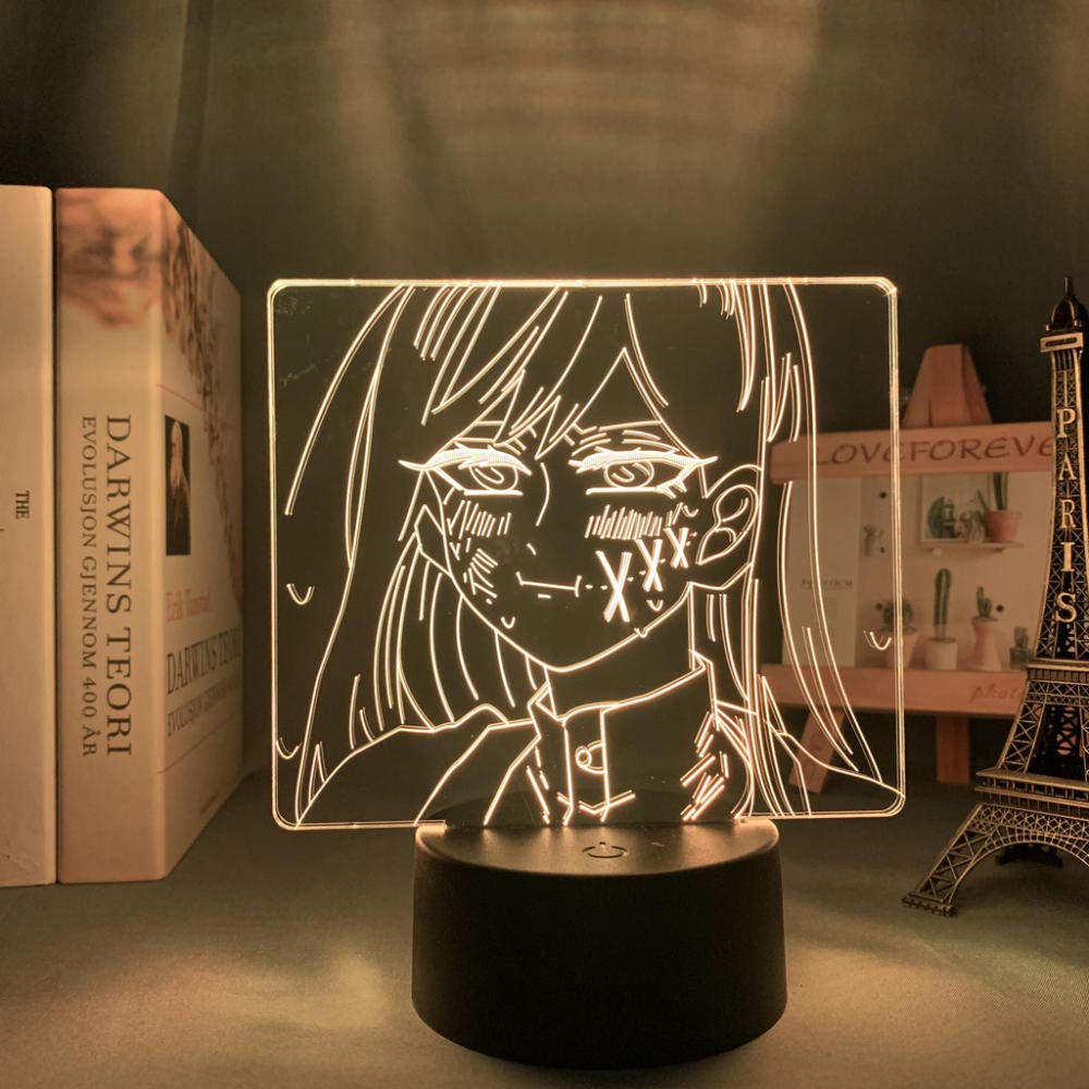 Lampada da illusione ottica a LED a luce notturna 3D di carattere anime, 7 colori che cambiano USB Touch Desk Lamp Lampada da tavolo da tavolo