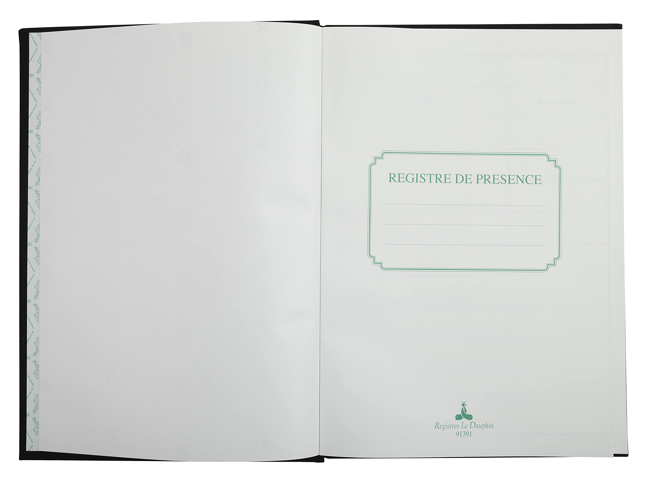 Registre De Présence Conseil – A4 100 Pages – Le Dauphin 91391D – Toile Noire Rigide