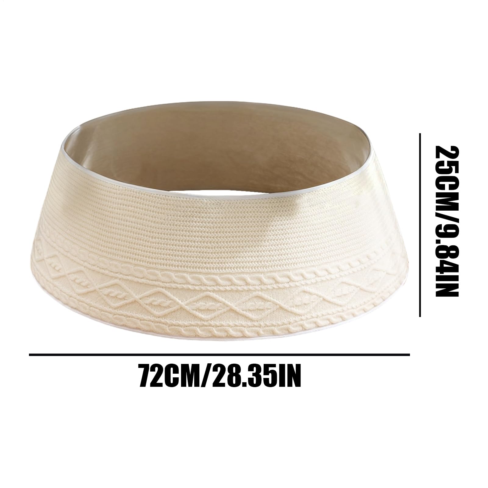 Collare decorativo per albero di Natale | Anello rustico lavorato a maglia come decorazione avvolgente | Crema bordi a forma di diamante collare per albero sottile | Per la casa colonica in inverno e