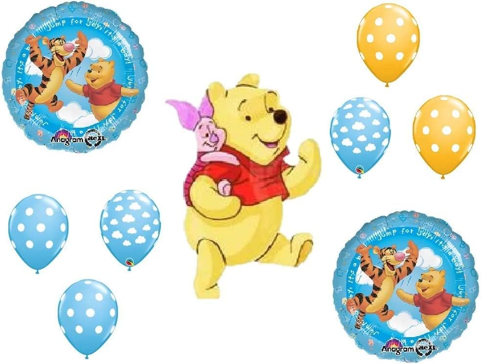 Winnie the Pooh Baby BOY Shower Welcome Little One Balloons Bouquet Party Decor