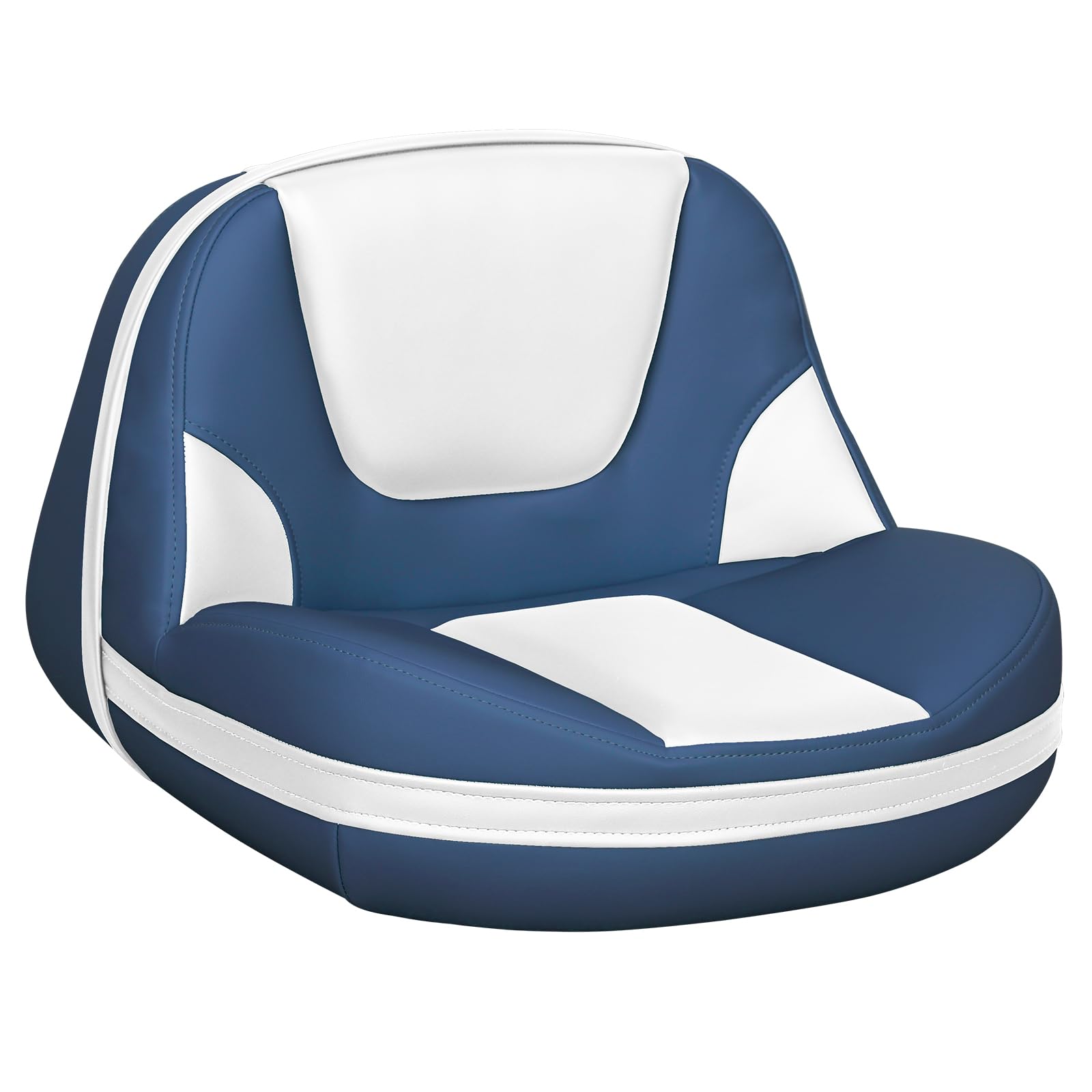 Lean Pro Casting Fishing Boat Seat High Back Bass Boat Seat, White/Blue