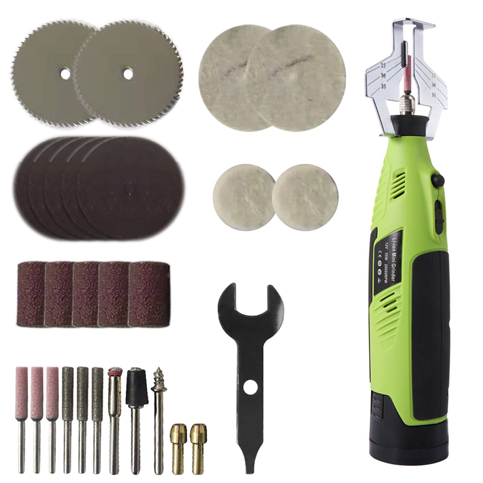 Kit de afilador de Motosierra inalámbrico, Juego de Herramientas de Afilado de Sierra de Cadena eléctrica portátil, Lima de Afilado de Cuchillas eléctrica a batería con 9 Ruedas de Afilado