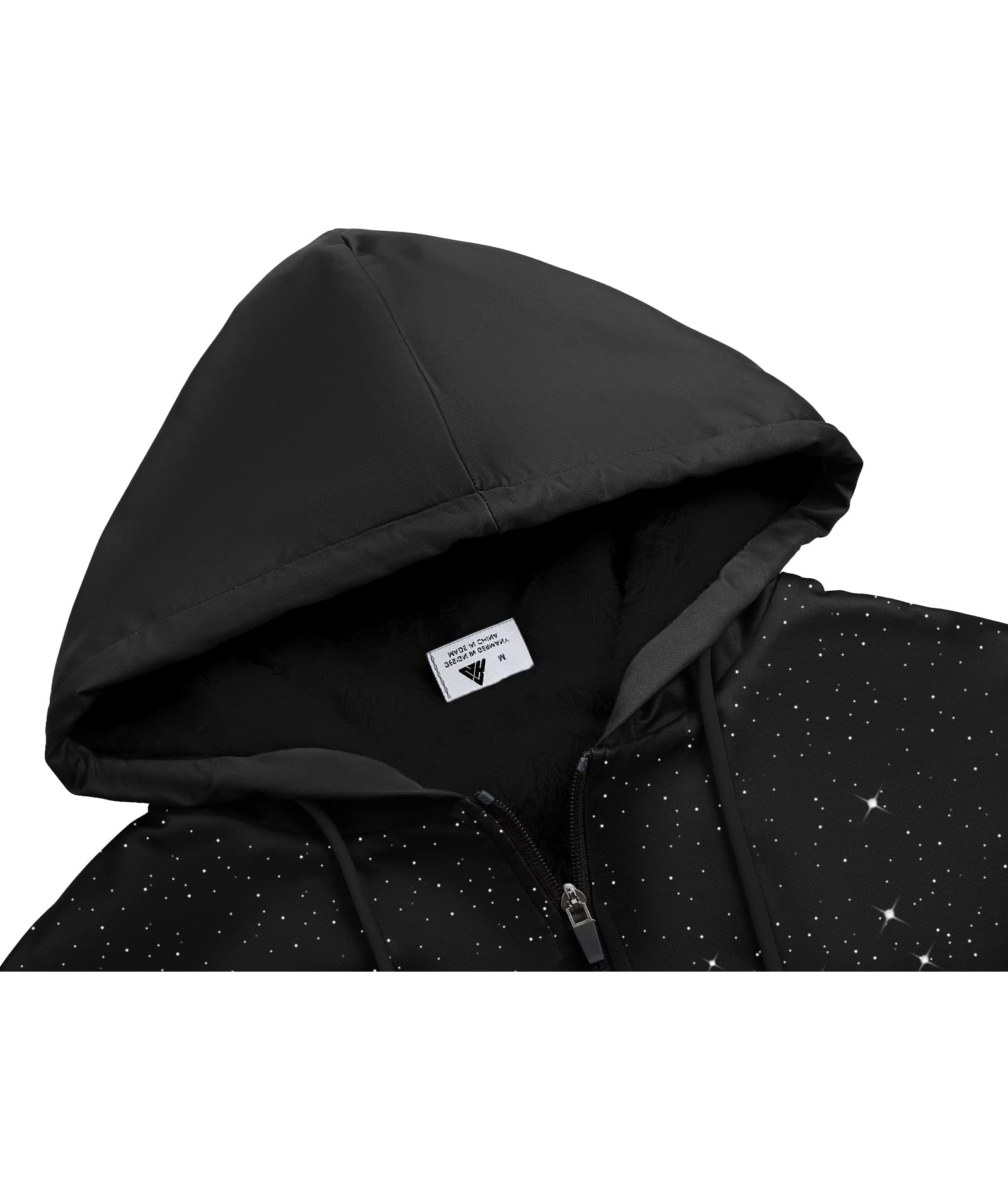 igeekwell Sudadera con capucha para hombre, estampado de manga larga con cremallera, forro polar, chaqueta de invierno para hombre, para senderismo, correr, deportes al aire libre (crepúsculo-3XL),