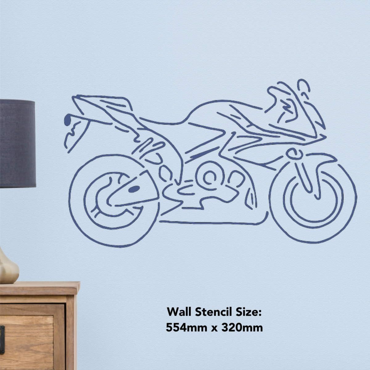 Azeeda 'Motorbike' Reusable Stencil – Durable Decorative Template for Painting and Spraying on Walls, Tiles, Wood, Fabric & Craft Projects - XXL (A2) (WS00035633)