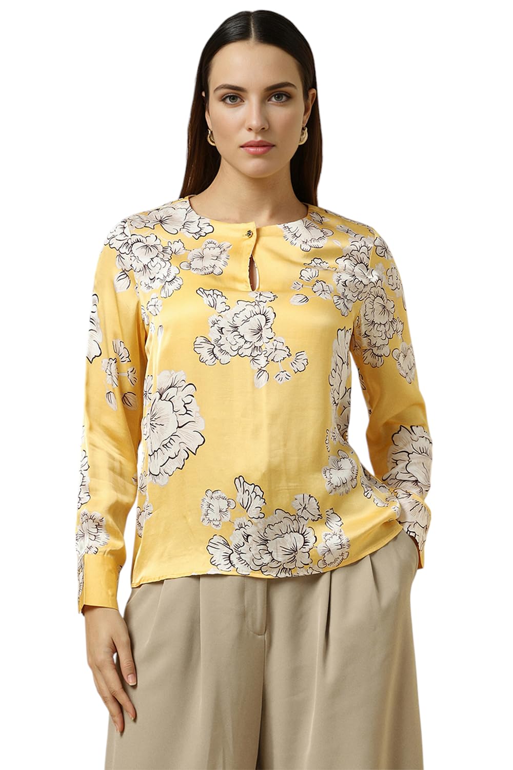 allen solly Women's Cotton Floral Regular Fit Blouse-picture-25