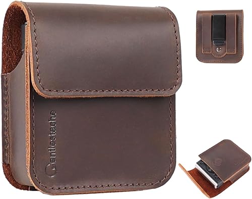 Gentlestache Funda de cuero para Galaxy Z Flip 765, funda con clip para cinturón para Motorola Razr 20252024, bolsa magnética de cuero para Motorola