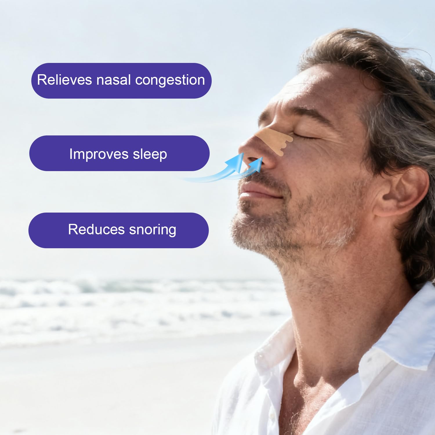 120 Pcs Tiras Nasales Antironquidos, Nasal Strips Parches Nasales Para Evitar Ronquidos, Tiras Nasales Anti Ronquidos para una Mejor Respiración al Dormir y Hacer Deporte