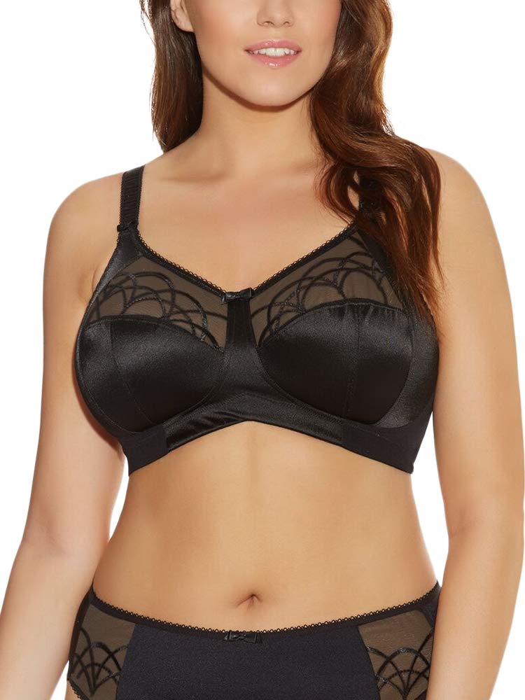 Elomi Cate Non Wired Bra Black 48DD Full Cup Underwired Bra
