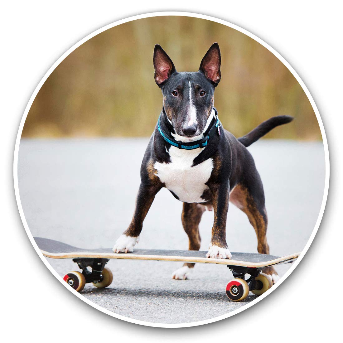 Destination Vinyl Ltd English Bull Terrier Dog 3257 Vinyl Stickers (Set Of 2) 7.5Cm - English Bull Terrier Dog #3257