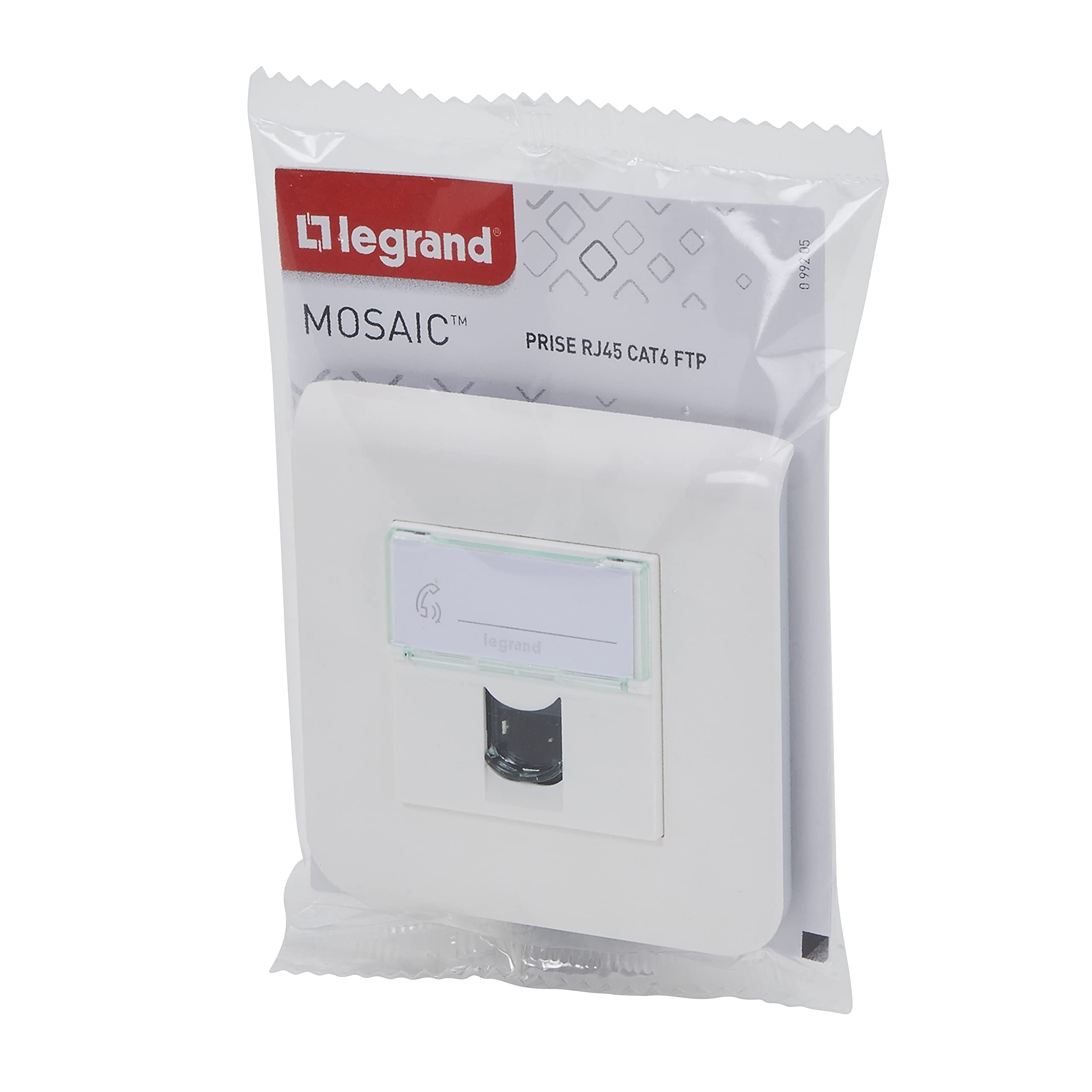 Legrand - Prise RJ45 multimédia Mosaic catégorie 6 FTP avec plaque et fixation à vis
