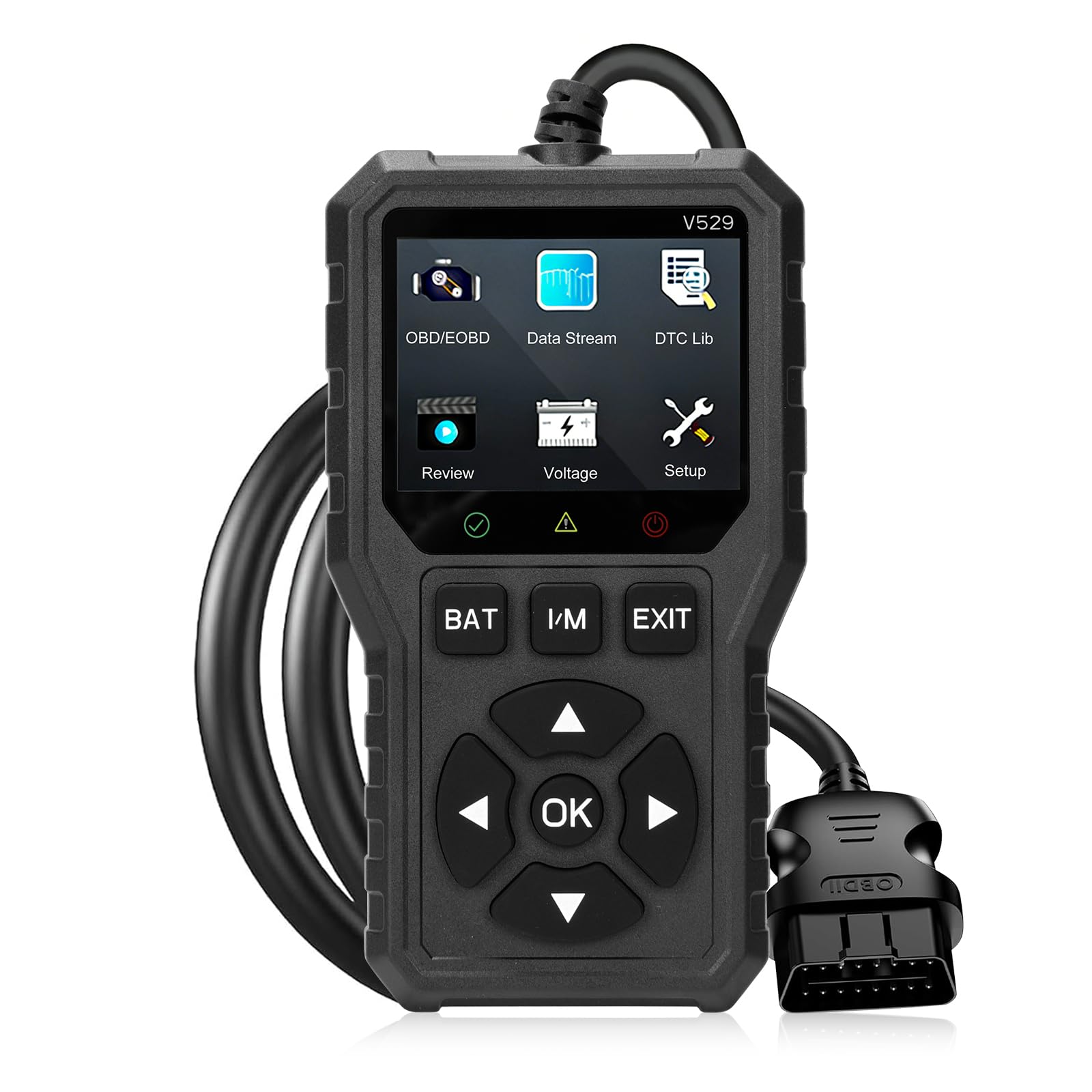 Appareil de Diagnostic OBD2 Universel pour Voiture et Moto - Lecteur de Code de Défaut avec Écran Couleur HD, Surveillance de Batterie - Outil de Diagnostic Complet pour Véhicules 12V