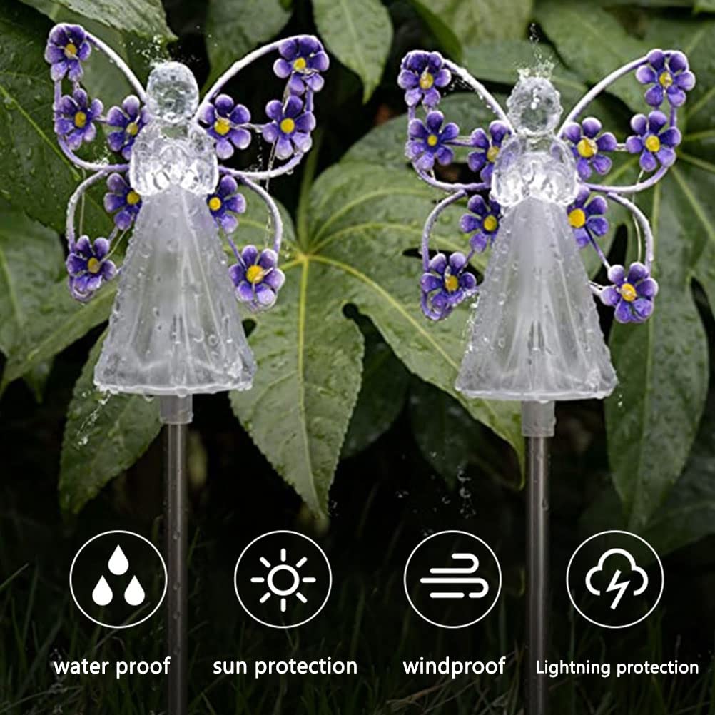 Fohil Lampade Solari da Giardino, 2 Pezzi Luci Solari Fiore LED, Luce Solare Esterno Decorazione da Giardino Impermeabile Decorazioni di Giardino