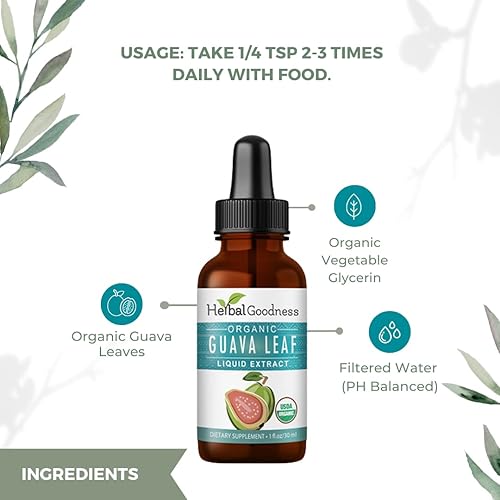 Miniatura 6 de Ayuda para dormir con extracto de hoja de guayaba, alivio de la ansiedad, metabolismo saludable, impulso inmunológico, botella sublingual líquida
