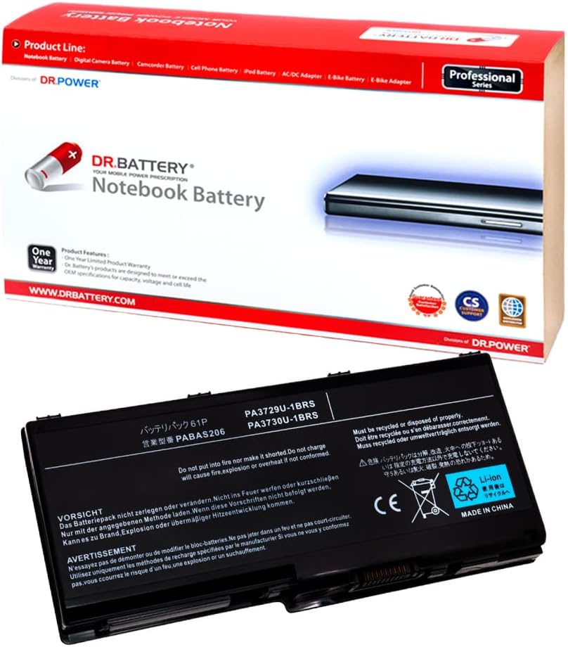 DR. BATTERY PA3730U-1BRS PA3729U-1BRS Battery Replacement for Toshiba Satellite P500 P505 Qosmio X500 X505 Series [10.8V48Wh]