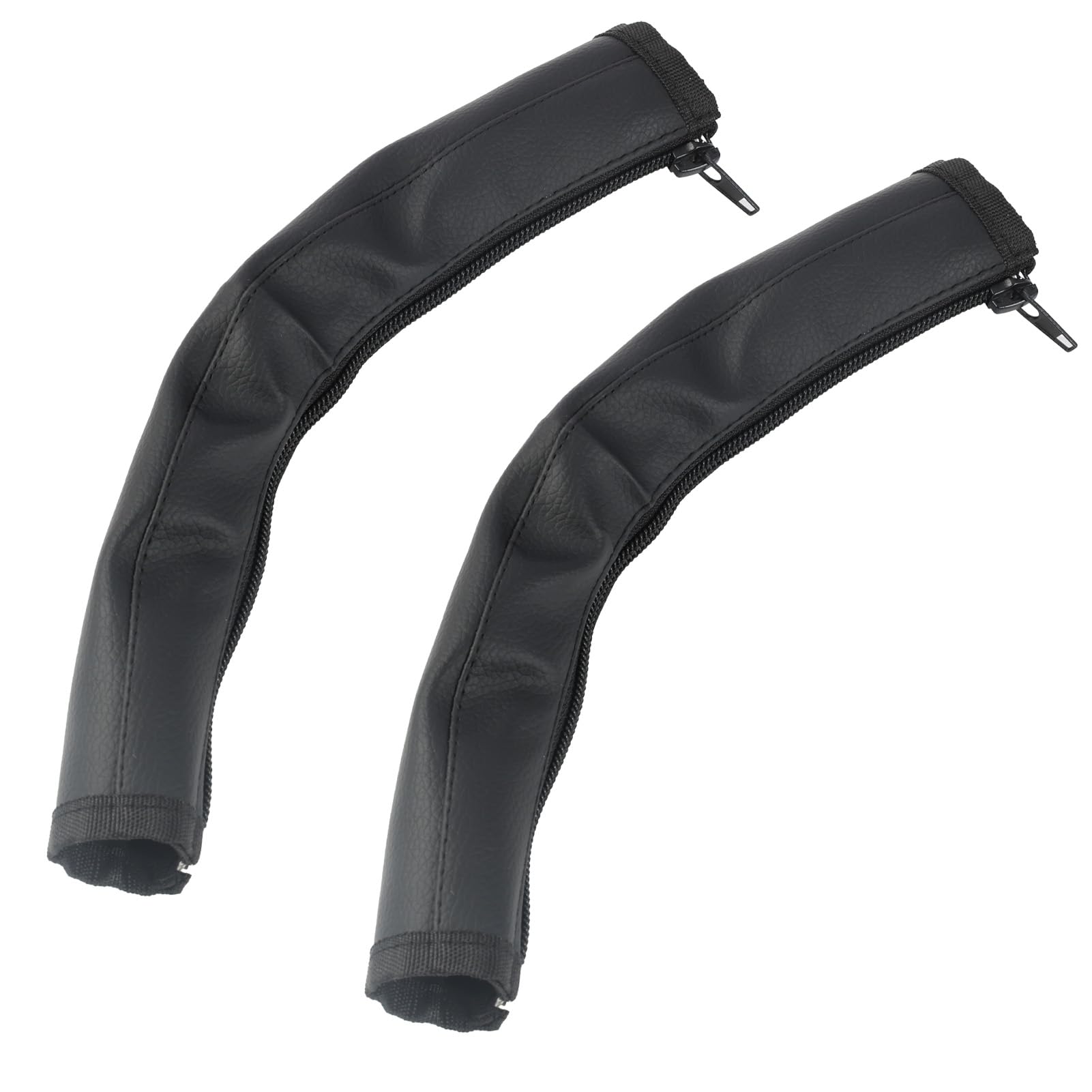 2 protectores para manillar de cochecito, funda de protección para cochecito,Fundas de Protección de Piel Sintética Impermeable, Asa Extraíble con Cremallera para Mayor Comodidad en Paseos con Bebés