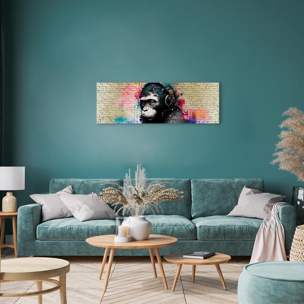 Murando Akustikbild – Schimpanse Motiv, 120x40cm, Schallabsorber Für Bessere Raumakustik