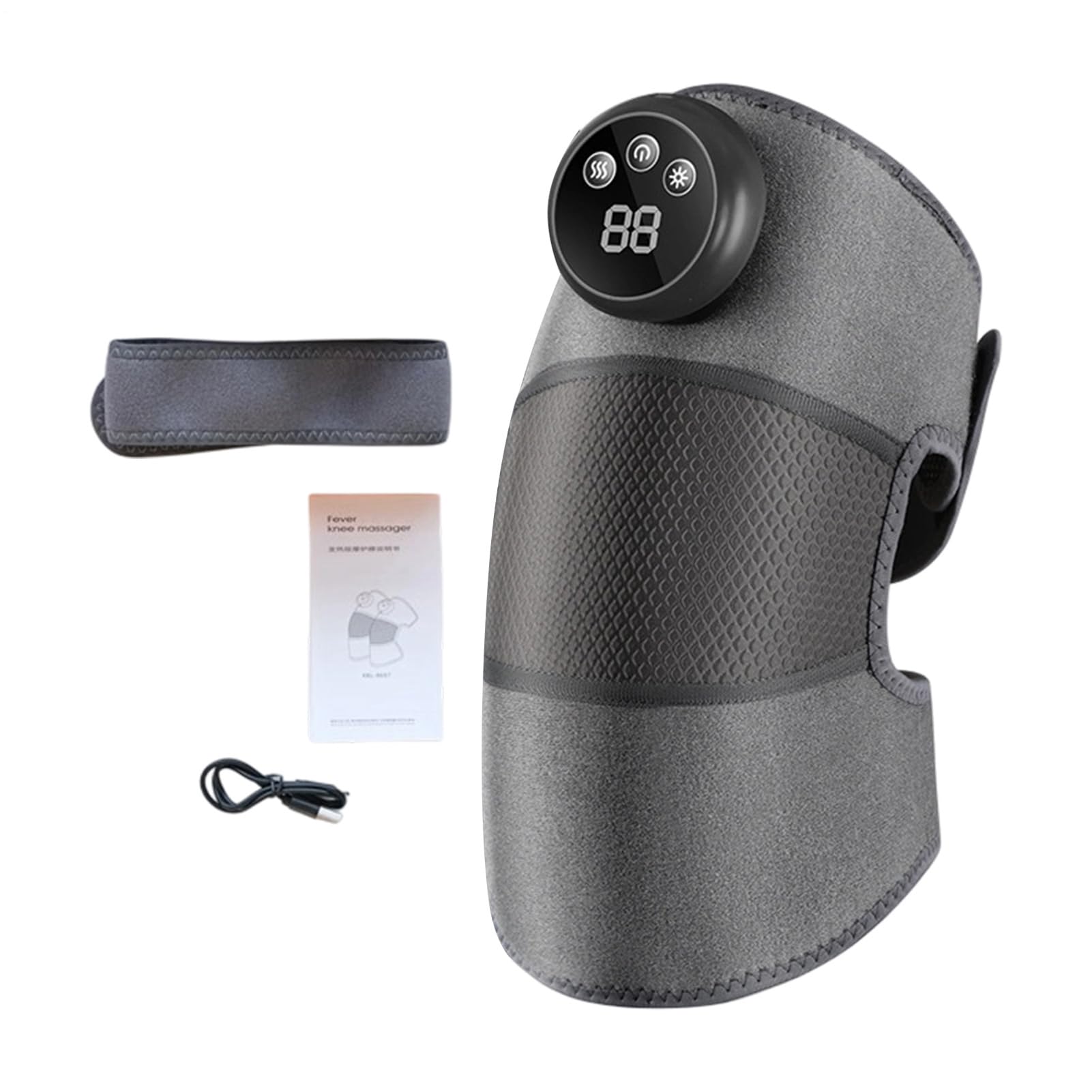 Masajeador de rodilla plegable, control inteligente, protección contra sobrecalentamiento, recargable | Rodillera térmica para familiares, amigos, hombres, adultos, interior, oficina, viajes, hogar, uso al aire libre