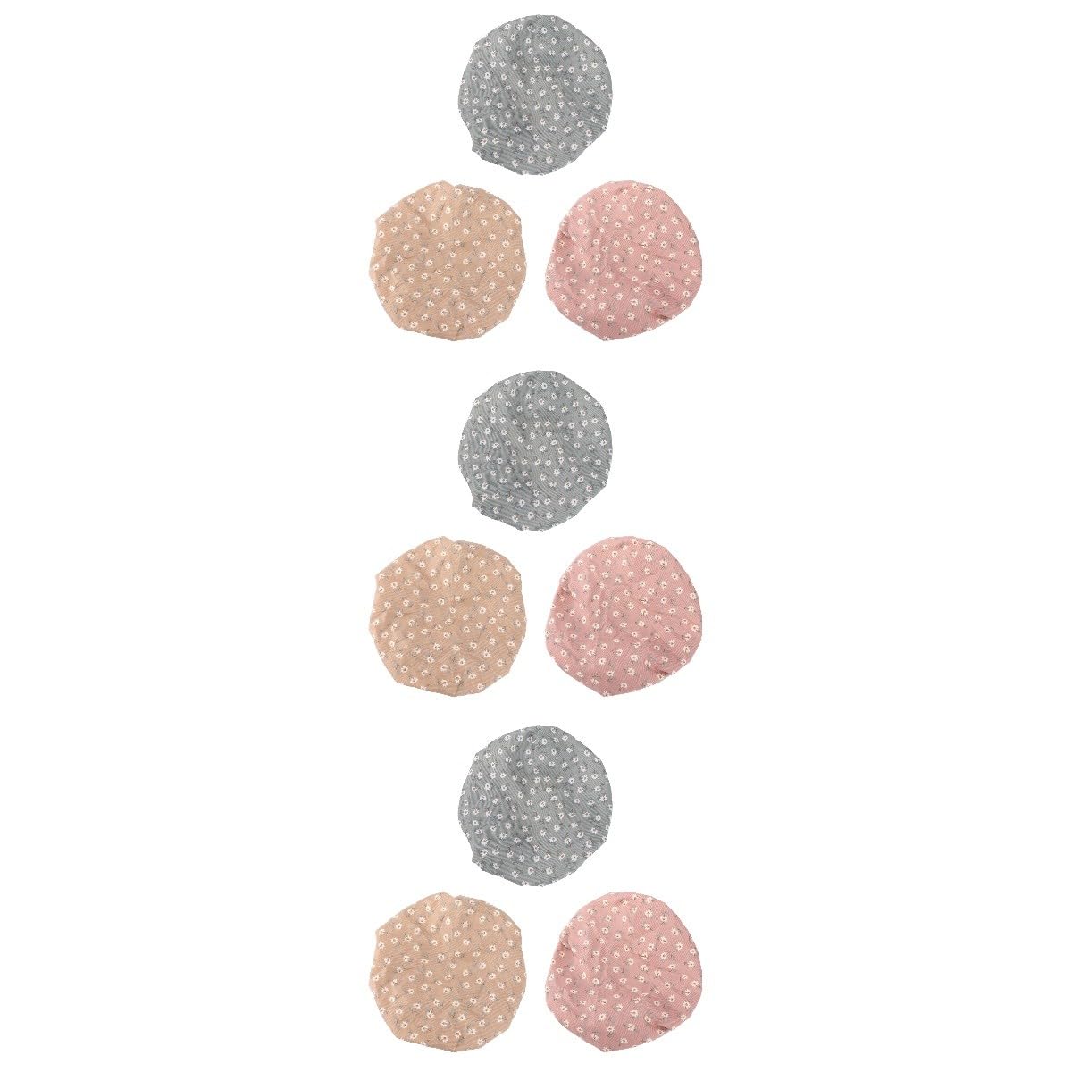 FRCOLOR 9piezas Gorro De y Rápido Secado De Doble y Transpirable Para Baño y Spa Diseño Floral Tonos Suaves