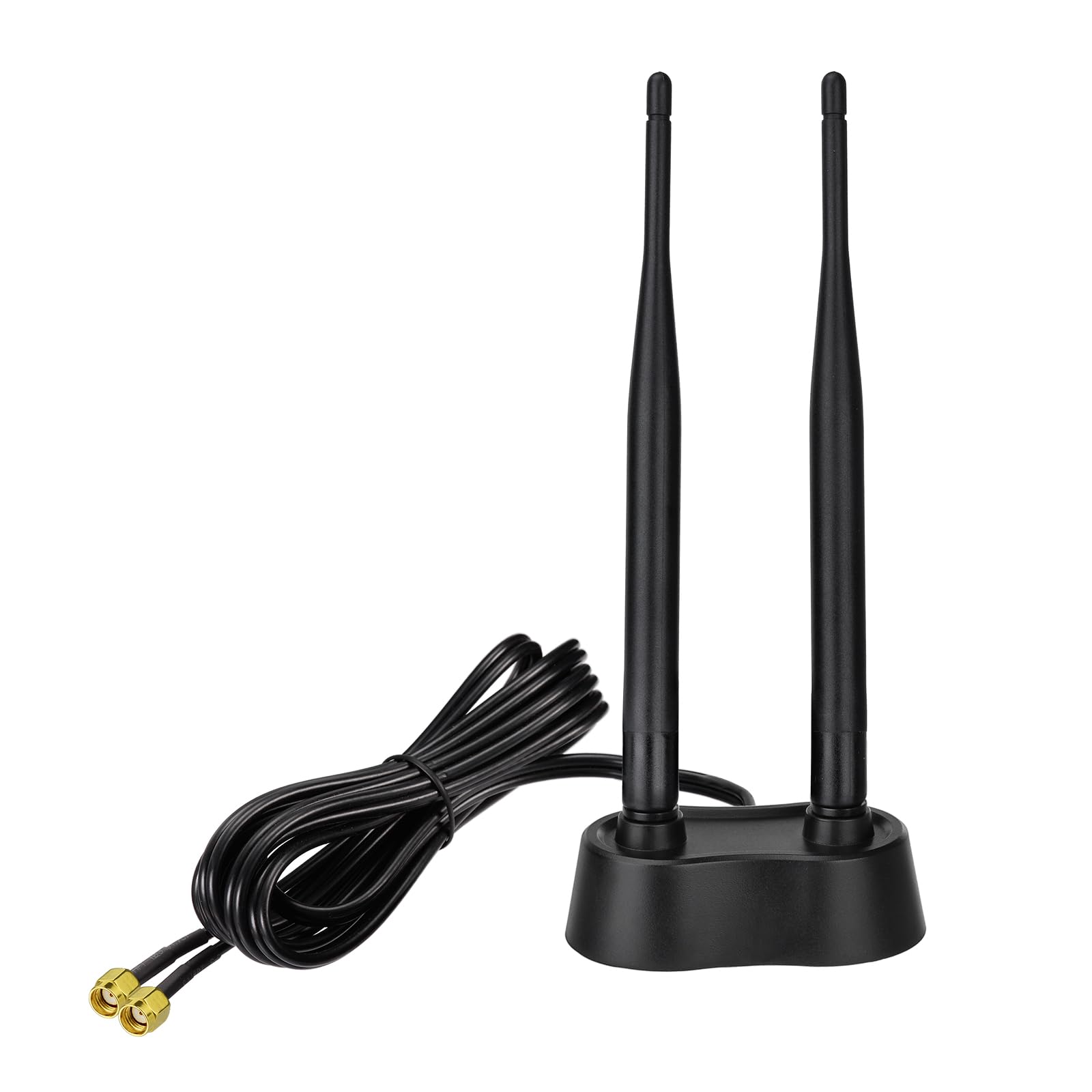 Eightwood 9dBi Dual Band WiFi Antenna 2.4GHz 5GHz RP-SMA WiFi Antenna with Magnetic Base and 6.5ft Extension Cable for PC Desktop Computer PCIe WiFi Bluetooth Wireless Network Card, WiFi Router