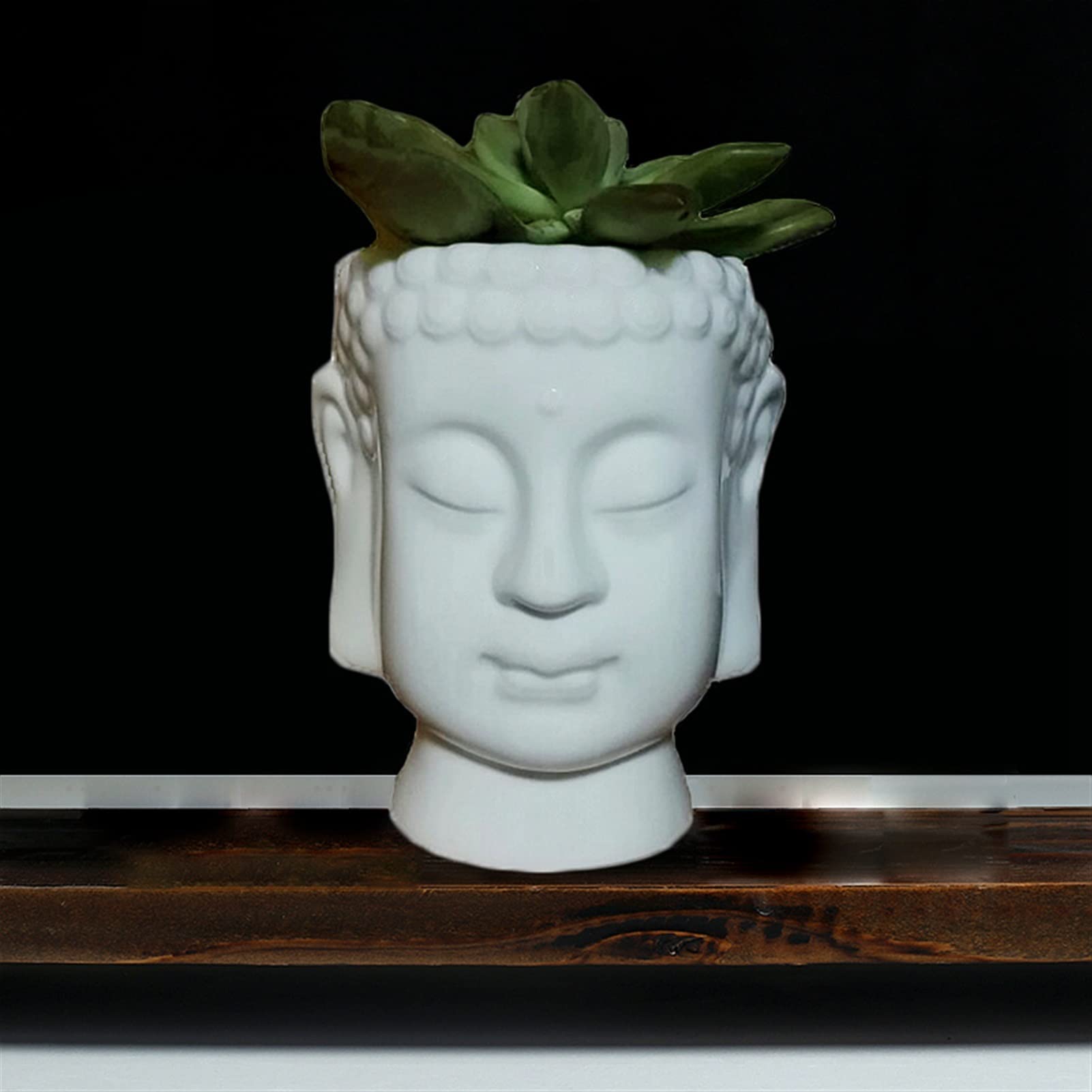 Amazon.co.jp: 植物用ポット 大仏プランター禅ホワイトセラミック