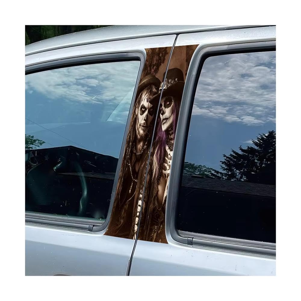 Bertdcx One Color Car Center Pillar Window Film Skeleton Makeup Portraits Glossy Protective Polyethylene Auto Parts