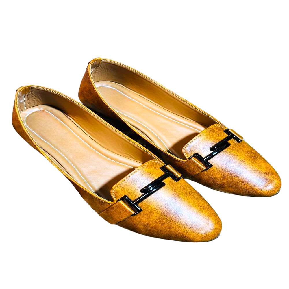 Care Walk Soft Stylish Casual Comfortable Flat Bellies Shoes for Women Ladies (Golden) (4) (B0CTTNN95W) Amazon Price History, Amazon Price Tracker