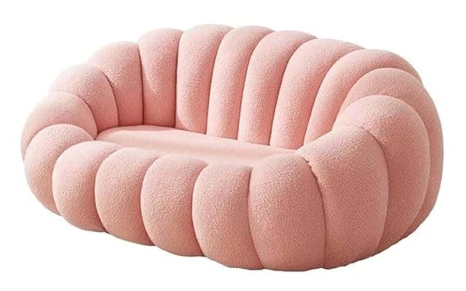 Pumpkin Style Sofa Roll Arm Morden Sofa Classic Chesterfield for Super Living Room Office & Lounge (Pink Colour) 3 Seater Sofa Set-image-25