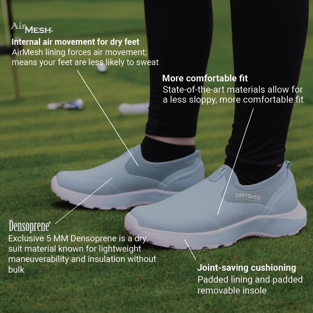 Dryshod Women's Evalusion All-Around Shoe |Waterproof| Slip-On|Blue/White | Size 10