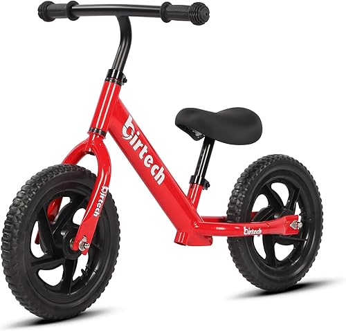 Miniatura 8 de Birtech Bicicleta de equilibrio para niños de 2 a 6 años, bicicleta de entrenamiento sin pedal de 12 pulgadas con altura de asiento ajustable,